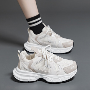 Baskets plateforme pour femmes 2023, nouvelles chaussures de sport décontractées respirantes en maille pour l'automne, rehaussantes, style rétro, toutes occasions 1103 - Product Image 2