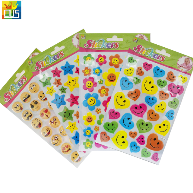 Funny Cute 3D Smlie Meme Emotion Puffy Cartoon Play Games Stickers for Kindergarten Teacher Rewards Kids