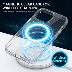 <span class=keywords><strong>Coque</strong></span> de téléphone magnétique transparente anti-jaunissement pour <span class=keywords><strong>iPhone</strong></span> 17 16 15 <span class=keywords><strong>Pro</strong></span> <span class=keywords><strong>Max</strong></span>, antichoc, compatible avec la charge sans fil, en TPU+PC - Product Image 4