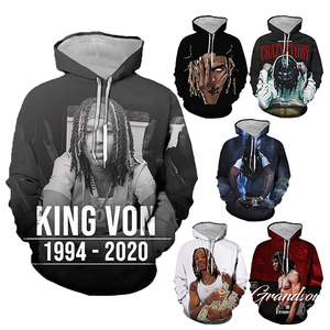 King Von 3D Printed Pullover Hoodie, Polyester/Cotton Blend, Regular Fit:  In-stock items with a 7-day sample order lead time for quick access. -  Alibaba.com