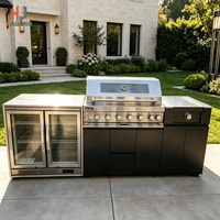 Cuisine extérieure résistante aux intempéries, armoire de jardin durable et élégante, système de cuisine extérieure personnalisé complet avec kits de grillades complets