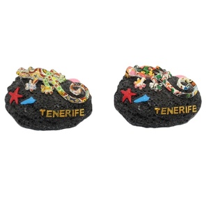 Personalizada <span class=keywords><strong>Tenerife</strong></span> España Souvenir Mosaico Gecko Lagarto en Black Rock Figura de resina - Product Image 5
