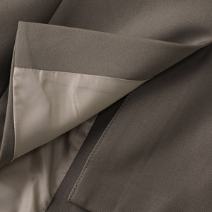 Women's Brown Long Sleeve Blazer Slim Fit Anti Wrinkle Solid Color Polyester Suit Jacket For Autumn 2023 - Product Image 5