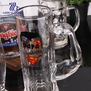 Tazas de Cerveza de Vidrio Clásicas con Logotipo Personalizado, Vaso de Pinta para Bebidas de Bar con Asa para Hoteles - Product Image 4
