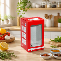 Boîte en carton ondulé écologique et recyclable avec fenêtre, fond à boucle simple, pour l'emballage de produits domestiques, personnalisable