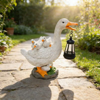 Statue de canard solaire en résine avec lumière LED, étanche, pour jardin, pelouse, balcon, décoration artistique, sculpture, ornement en gros