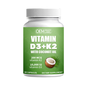 Cápsulas de Belleza con Vitamina K2+D3 de Marca Privada con Certificación GMP - OEM, Superventas, Colores Personalizados para la Elasticidad de la Piel y el Soporte Óseo - Product Image 1