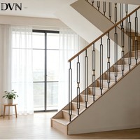DVN Metal Design Moderne Sq. Rampe d'escalier en spirale intérieure de 1/2 po, en métal, à section rectangulaire creuse, facile à installer