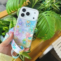 Coque de téléphone iPhone 17 Pro Duffy Bear Cartoon Anti-traces de doigts Support invisible Transparent Double couche Tridimensionnel