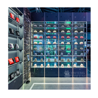 Vitrine personnalisée pour boutique de chapeaux Vitrine pour casquette de baseball de marque assemblée librement Vitrine pour centre commercial
