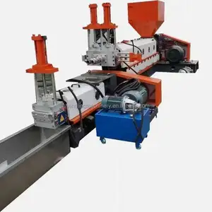 Single Screw Twin-unit PE PP LDPE HDPE Film Recycling Bags Pellletizing Granulator Line Machine