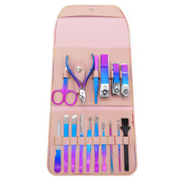 Portable Toe Nail Care Tools Kit de toilettage en acier inoxydable Voyage Beauté Rose Violet Manucure Pédicure Nail Kit Pour Hommes et Femmes