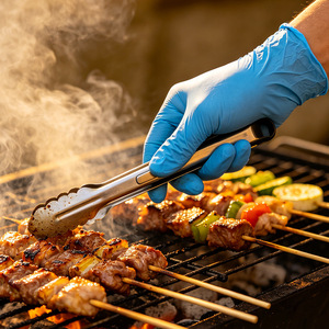 Disposable Nitrile <b>Gloves</b> Blue Thickened Durable Protective For Barbecue And Dishwashing Multi Purpose One Time Use Sml - Product Image 1