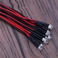 Diodes LED pré-câblées Dc 5v 12v 24v lumière Led pré-câblée 3mm 5mm Led rouge blanc bleu lampe Led modèle de voiture lumières