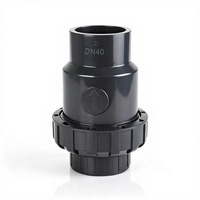 Vanne à boisseau sphérique verticale à union simple en PVC-U BSX DN40 à bride, anti-retour, pour alimentation en eau et irrigation, résistante à la corrosion, DIN ANSI