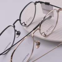 Gafas de Metal con Marco Circular Pequeño GEDIFAN, Gafas Modernas con Forma de Cara Favorecedora, Marco Negro, Disponibles al por Mayor