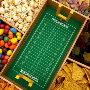 Plateau de service en bambou de style européen haut de gamme avec pieds et poignées en métal noir, planche à collation pliable, écologique, pour une utilisation en cuisine - Product Image 4