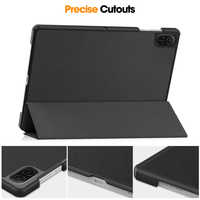 Étui de protection pour tablette en cuir PU de luxe, coque rigide antichoc et anti-poussière, support pliable à trois volets pour Honor Pad X8a X8b 2024