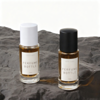 Flacon de parfum chic en verre ambré miniature 10 ml 15 ml, bouchons transparents brillants, pompe pulvérisatrice élégante anti-fuite, durable et portable