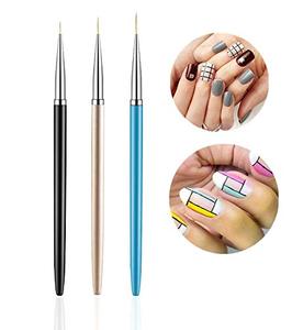 Lot de 10 pinceaux liner pour nail art, manche métallique, pinceaux plats fins pour peinture, outil de dessin pour vernis gel, sac PVC, 68g, kit de manucure professionnel - Product Image 4