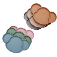 Assiette en Silicone pour tout-petits enfants vaisselle en Silicone enfant assiette à dîner bébé alimentation mignon dessin animé Animal Silicone bébé assiette bol