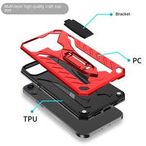 Funda Protectora para PC con Soporte para Teléfono, Carcasa Híbrida de TPU a Prueba de Golpes con Soporte para 14, para Note 11T, Moto <span class=keywords><strong>G6</strong></span> Plus, Oppo - Product Image 3