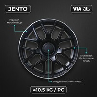 Jantes en alliage JENTO 18 pouces 8J 9J décalées 5x112 ET42 ET45 CB66.6 noires usinées pour Mercedes Audi A4 A6 VW Passat JWL VIA
