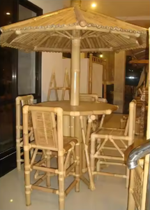 Juego de Comedor de Bambú Resistente de 5 Piezas, Diseño Tradicional, Precio Atractivo, Nueva Llegada, Ideal para Apartamento, Villa, Gimnasio - Product Image 3