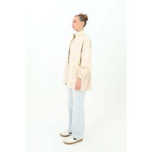 <b>Leather</b> Front Zip Blouson <b>Jacket</b> Women Windproof Full Sleeve Woven <b>Brown</b> - Product Image 4