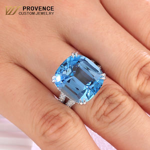 Anillos de moda de oro blanco macizo de 18K, 14K y 10K con piedras preciosas cultivadas en laboratorio, hechos a mano, de nuevo diseño, para mujer, para uso diario. - Product Image 1