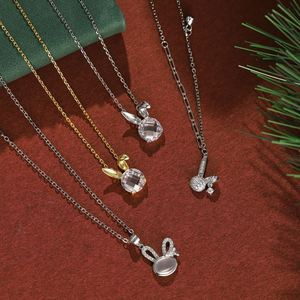 Collar con Colgante de Conejo del Zodiaco, en Plata S925 con Circonia 5A y Calcedonia Blanca, Joyería Fina y Moderna para Mujer, Marca Dylam - Product Image 2