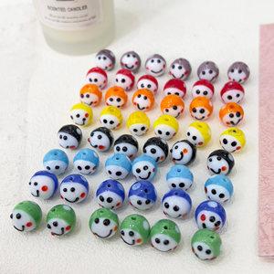 ลูกปัดแก้วลายหน้ายิ้มน่ารัก ลูกปัดการ์ตูนแบบหลวมๆ สำหรับทำสร้อยข้อมือ DIY อุปกรณ์ตกแต่งเครื่องประดับ - Product Image 4