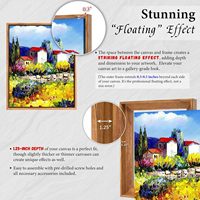 Yukmin flotteur cadre toile disponible cadre flottant pour toile finie artiste panneau peinture à l'huile mur Art