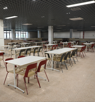 Ensemble de table et de chaises de style moderne pour 4 personnes, idéal pour la restauration rapide et les cafés