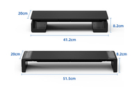 Support de bureau moderne en ABS pour moniteur, support portable pour ordinateur portable, étagère de bureau noire, rehausseur d'écran