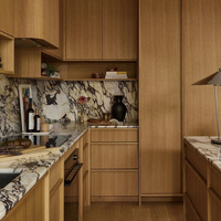 Service de personnalisation de la maison : Meubles minimalistes, armoires de cuisine en bois massif pour les unités de cuisine de villa