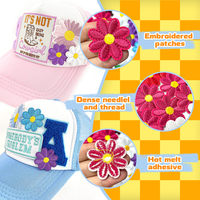 Patch brodé fleur 3D, badge floral Morandi, applique pétale dégradé thermocollante pour robe de mariée, sac, accessoires de vêtements DIY