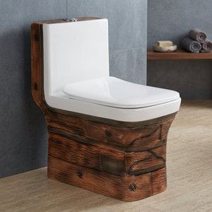 WC monobloc carré doré de luxe, toilette moderne en céramique à double chasse haute efficacité pour hôtel de luxe - Product Image 6