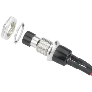 OFF-(ON) Momentary 0.5A 250V 2 Pin Push Button Switch 7MM Small Black Push Button Switch With 15cm 24AWG Wire