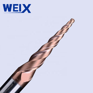 Fraise à bout rond WEIX, revêtement bronze, 2 cannelures, carbure HRC55, pour fraisage CNC, sculpture sur bois - Product Image 5