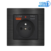 Meilleures ventes - Prise USB et module électrique de type C, prise murale standard française avec ports USB, étiquette personnalisée