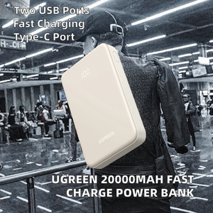 UGREEN 20000mAh 20W Batterie externe à charge rapide bidirectionnelle avec écran LED 1 port USB-C 1 port USB-A - Product Image 2