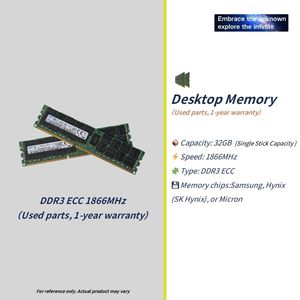 Used Desktop ECC <strong>DDR3</strong> 1866MHz 32gb RAM for PC X99 X79 Server 32GB <strong>Memory</strong> <strong>Modules</strong> - Product Image 2