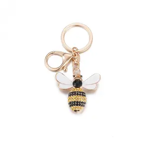 T957 yaratıcı hediyeler moda taklidi araba anahtarlık sevimli küçük arı anahtarlık kadın çanta uğuru anahtar zincirleri