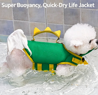 Gilet de sauvetage pour chien USMILEPET, motif dinosaure mignon, en maille Oxford, réfléchissant, avec poignée réglable, pour chiens de petite et moyenne taille