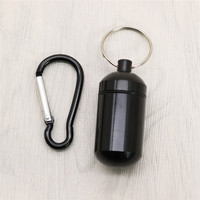 Tube à pilules en aluminium de 20 ml avec mousqueton, étanche, mini-récipient scellé, porte-clés pour les voyages en plein air, EDC, logo personnalisé