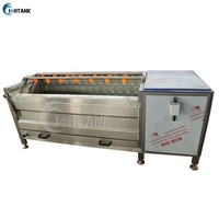 Goedkope Prijs Aardappelen Wassen Reinigingsborstel Type Wasmachine En Dunschiller Machine