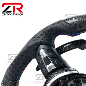 Volante de Fibra de Carbono con LED RPM para <span class=keywords><strong>BMW</strong></span> M3 M5 F06 F10 F11 F15 F16 F20 F21 F25 F30 F36 G30, Accesorios Interiores para Automóviles de Carreras - Product Image 6