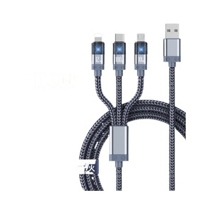 Aluminum Alloy Nylon Braided 3 In 1 <b>Usb</b> <b>Cable</b> <b>Type</b> <b>C</b> 8Pin Fast <b>Charging</b> For Iphone Android - Product Image 2