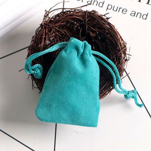 25pcs petit sac en velours avec cordon de serrage emballage de bijoux présentoir et pochettes à bijoux de couleur bleue - Product Image 2